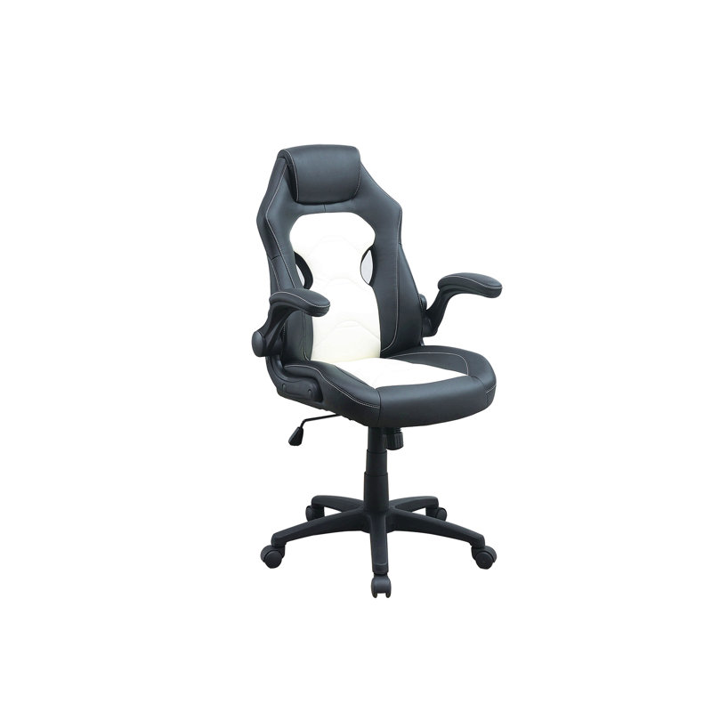 Fauteuil de direction réglable en hauteur, noir et blanc