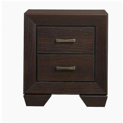 MDF Nightstand with 2 Drawers in Dark Cocoa Finish