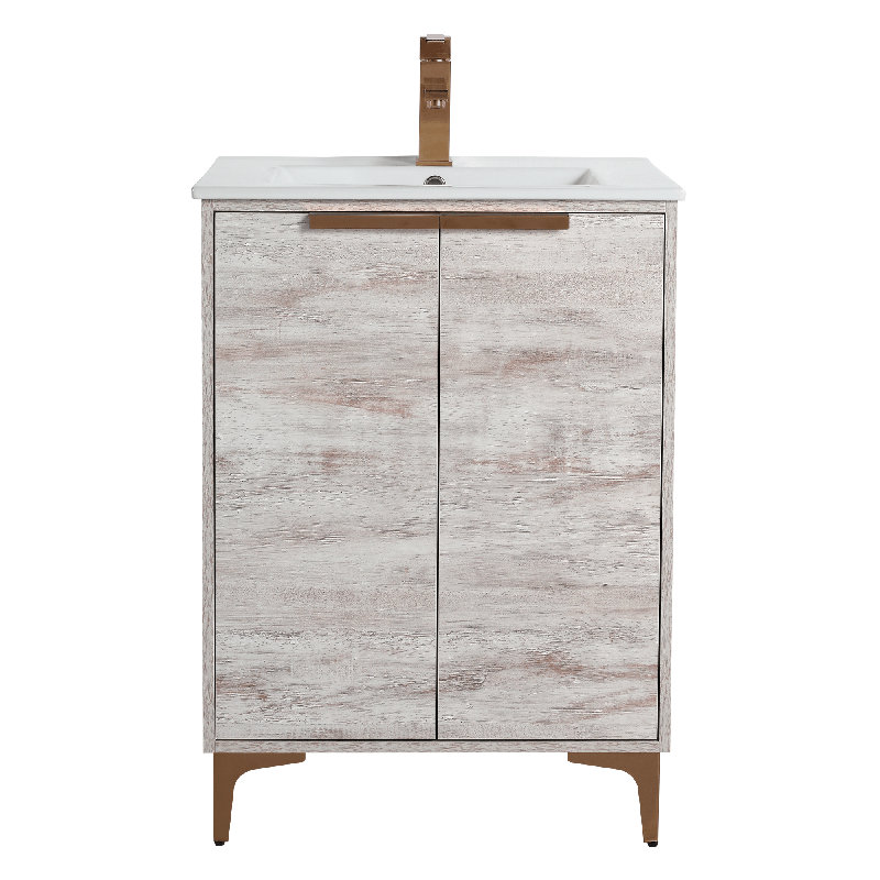 Ensemble de meuble-lavabo simple 24 po Kawamoto, Or mat