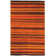 Bernick Tibetan Wool Pile Hand Knotted Striped Rug in Rust