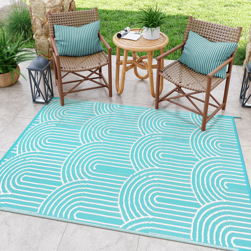 Botho Outdoor Rugs Durable PP Mat for Outdoor Use Area Rug Perfect for Patios, Gardens, and Poolside Areas, Rectangle 6' x 9'