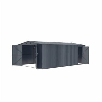 Outdoor 20 ft. W x 10 ft. D Metal Storage Shed,Backyard Utility Tool House Building with 2 Doors and 4 Vents