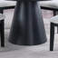Table de salle à manger et 4 chaises d'appoint en tissu à finition blanche et table ronde noire