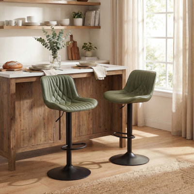 Swivel Yes Upholstered Faux Leather Yes Bar Stool