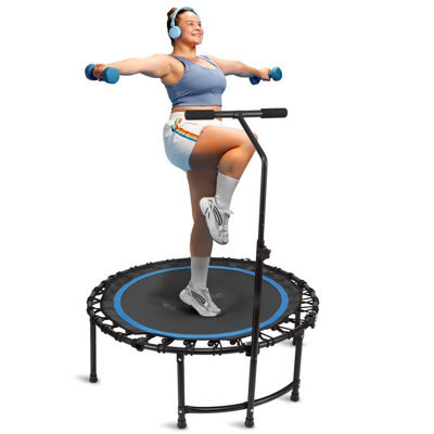 SereneLife Round Fitness Trampoline with Handlebar