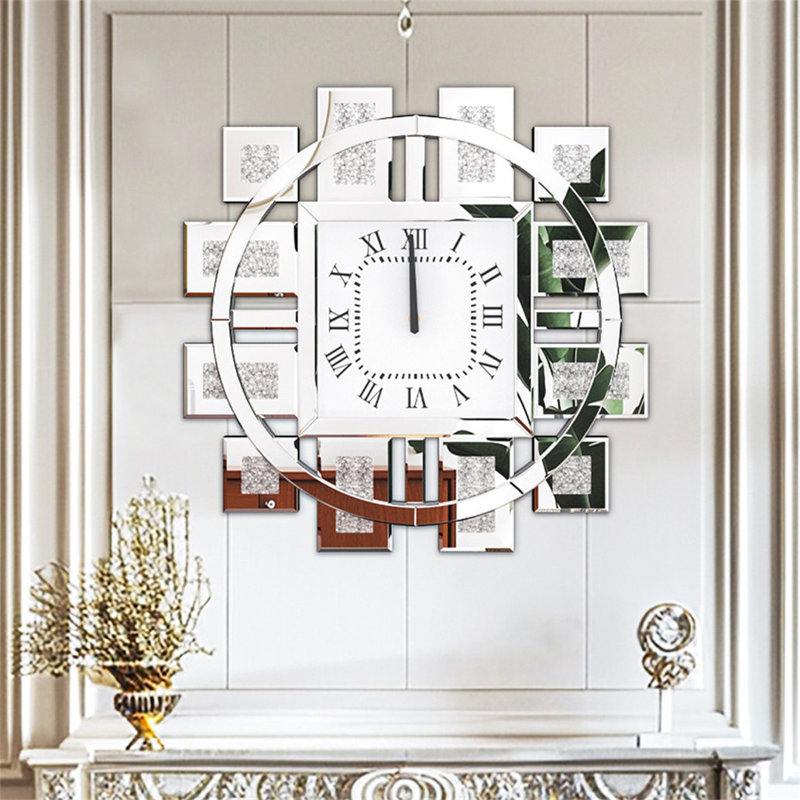Eggleston Wall Clock, Silver, Large