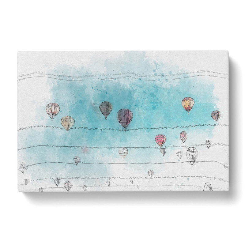 Going Up In A Hot Air Balloon In Abstract - Wrapped Canvas Print, 35cm H x 50cm W x 3cm D