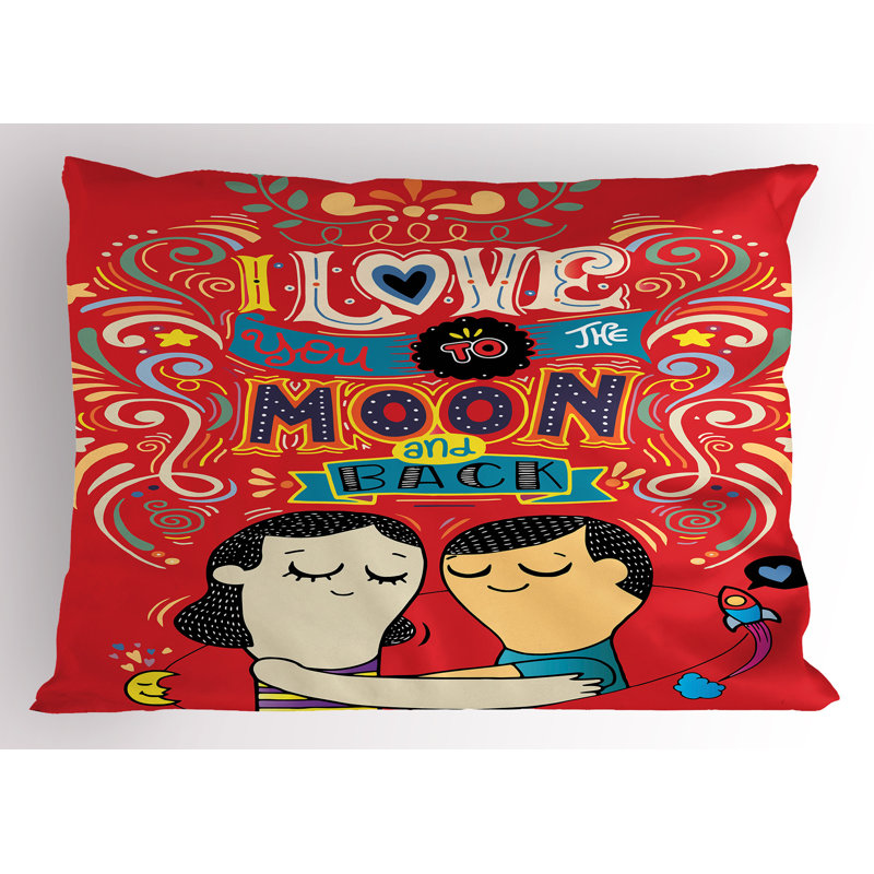 Ensemble de 2 taies décoratives Ambesonne I Love You, H 20 po x l 26 po