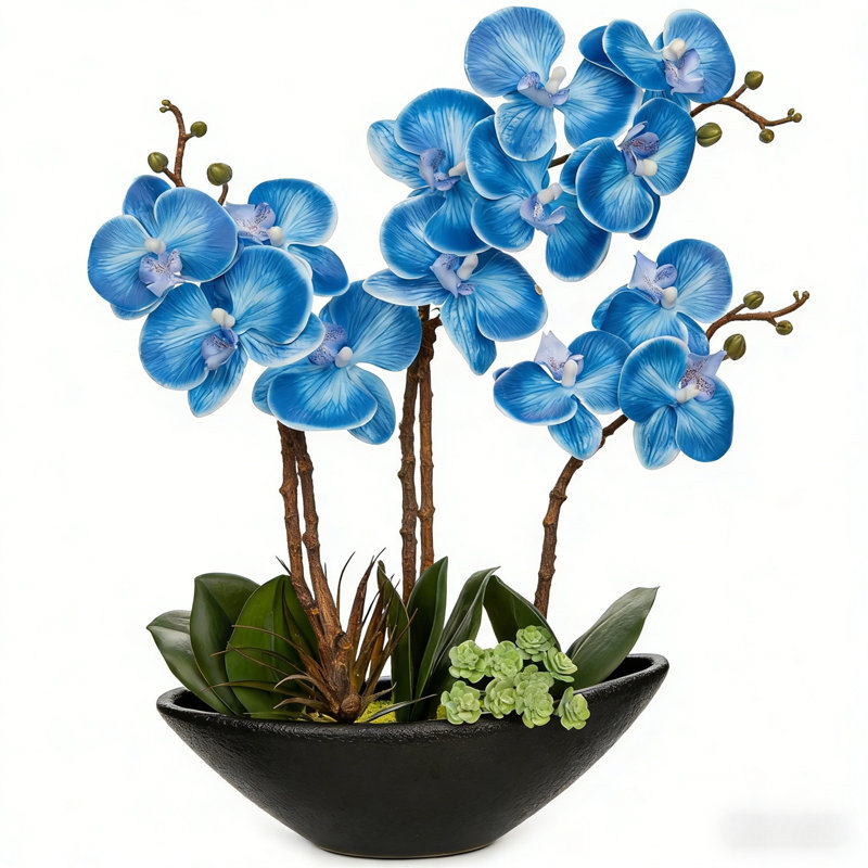 Arrangement floral artificiel, Bleu