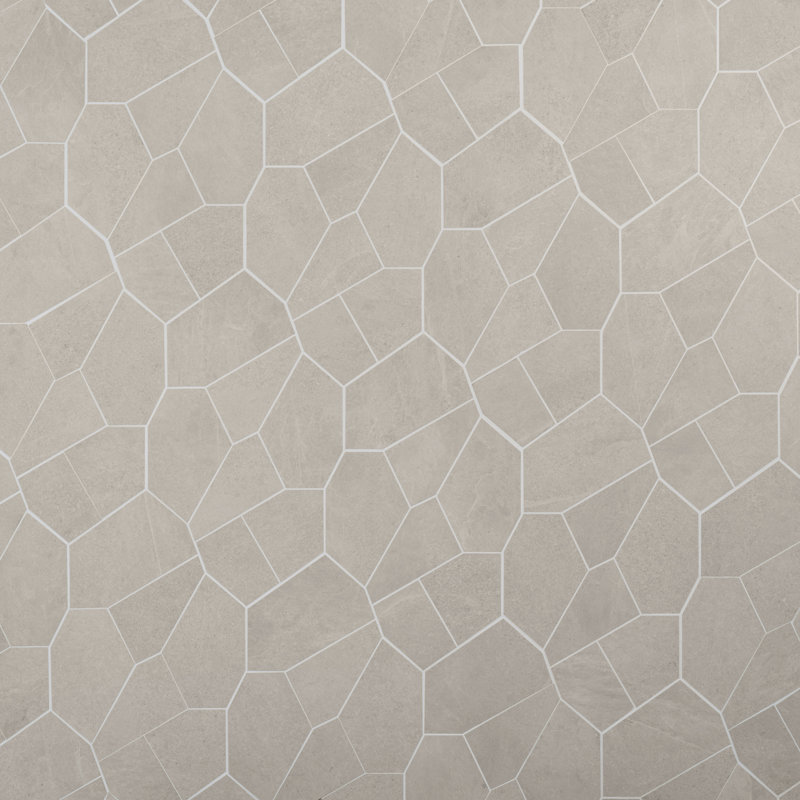 Monolith 11.81 In. X 19.68 In. Organic Pattern Matte Porcelain Mosaic Floor And Wall Tile (1.07 Sq. Ft. / Each), Linen White