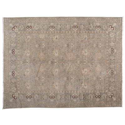 One-of-a-Kind Rectangle 9'1" X 11'4" New Age Wool Area Rug in Brown/Gray