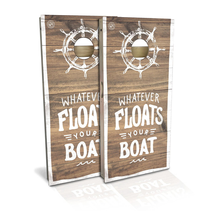 2' X 4' Whatever Floats Your Boat Cornhole Board Set With Carry Case