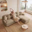 Canapé modulaire Comfy Chenille avec 6 coussins décoratifs, structure en bois pour le salon et la chambre à coucher
