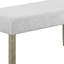 Banc de salle à manger Koji, siège rembourré en tissu gris, structure en bois brun, 42 po