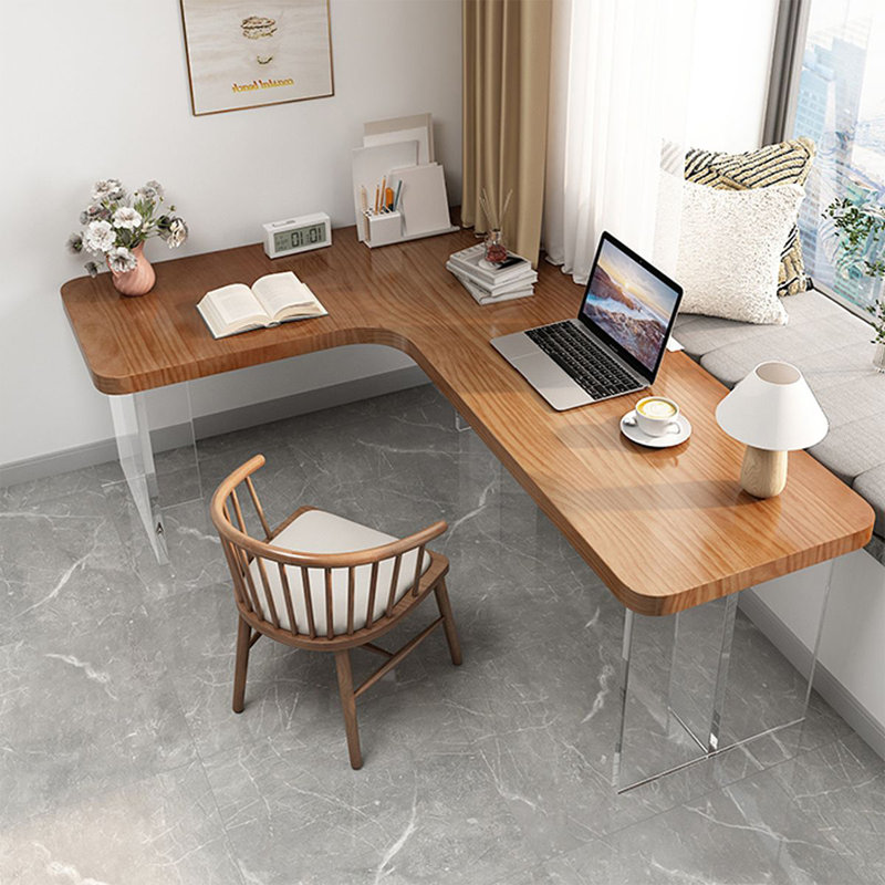 Bureau d'écriture en L en noyer massif, H 29,53 po x l 55,12 po x P 39,37 po, Gauche