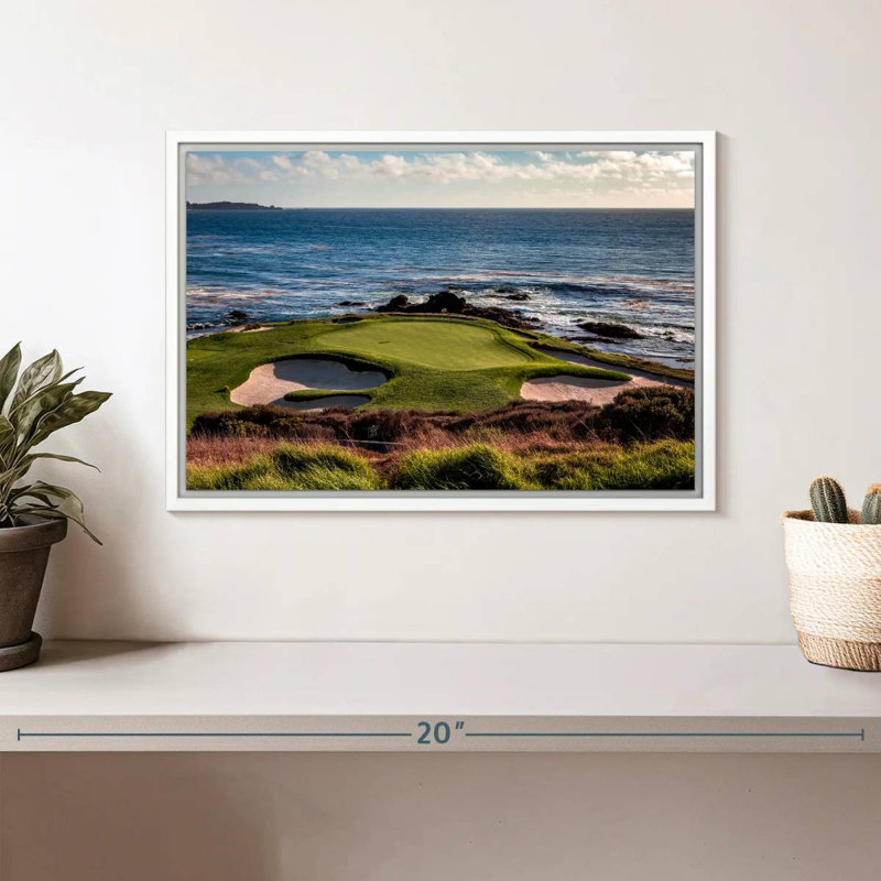 Terrain de golf California Coastline, Cadre flottant blanc, 13 po x 9 po