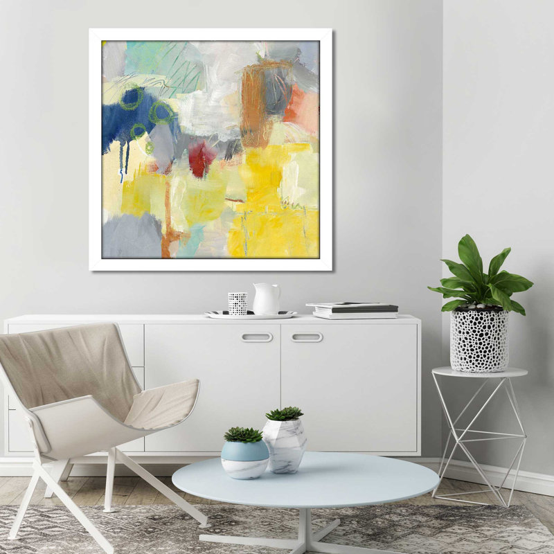 Summer Rising II Crop - peinture, Cadre blanc, H 37,5 po x l 37,5 po x P 1 po