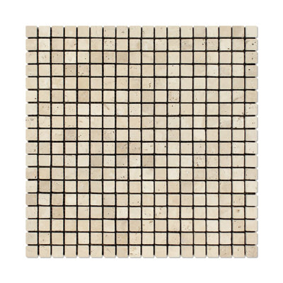 Travertine Grid Mosaic Wall & Floor Tile