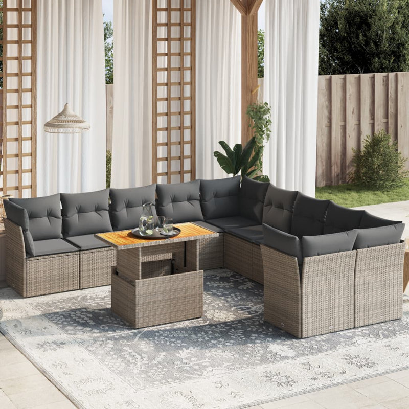 Ensemble de canapé de jardin Vidaxl, Gris