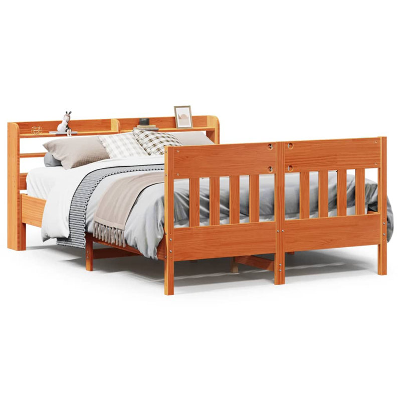 Storage Bed, Small Double (4'), Wax Brown