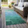Machine Washable Indoor/Outdoor Claudian ACN1471 Teal Rug