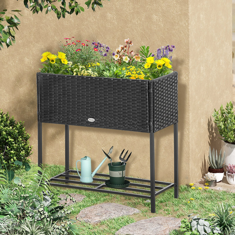 Raised Flower Bed, Style, For Gardening Enthusiasts, Black, With Tool Storage Option Holder Allure, Various Plant Habitats, Provided