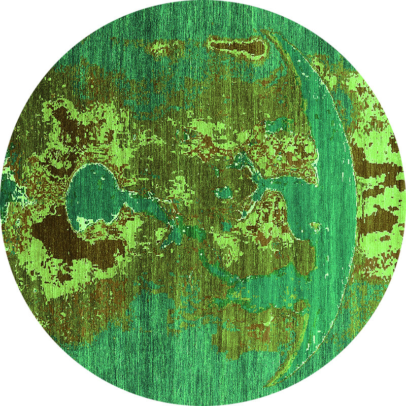Washable Oriental Indoor Rug, Round 3'