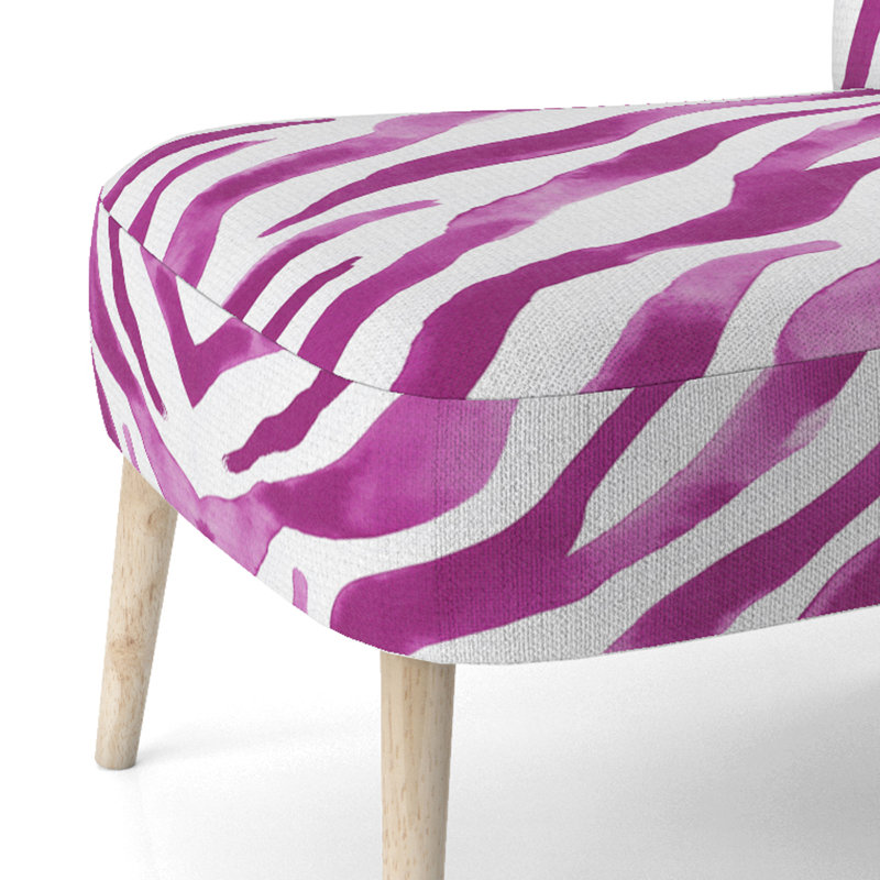 Chaise d'appoint rembourrée Zebra, Violet / blanc