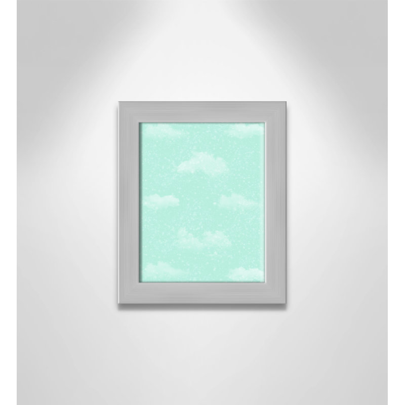 Art unique de nuages scintillants, H 12 po x l 10 po x P 0,625 po, Encadré plat argent