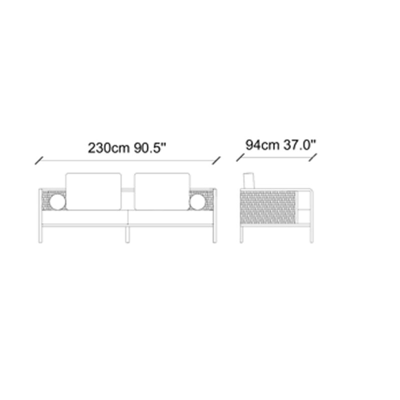 Canapé rembourré 90,6 po Lufkin, H 27,6 po x l 90,6 po x P 37 po