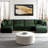 U-Shaped Chenille Sectional Sofa with Double Ottomans - Modular 4-Seater Comfort Couch, Reversible Deep Seat Design with Premium Fabric & Flexible Living Room Configuration-1684322990