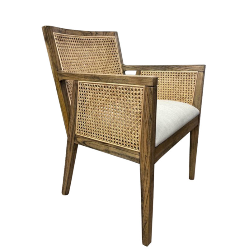Chaise avec accoudoirs en noyer Wakeley