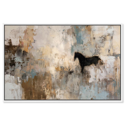 Spirit Horse Canvas Print Vintage Wall Decor by Art Remedy, White Frame, 45 x 30