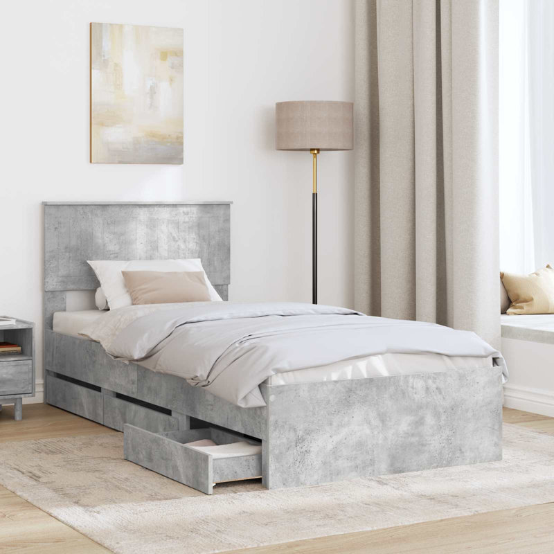 Bed Frame, Single (3'), Concrete Grey