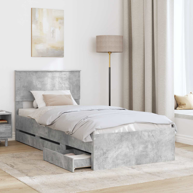 Bed, Single (3'), Concrete Grey