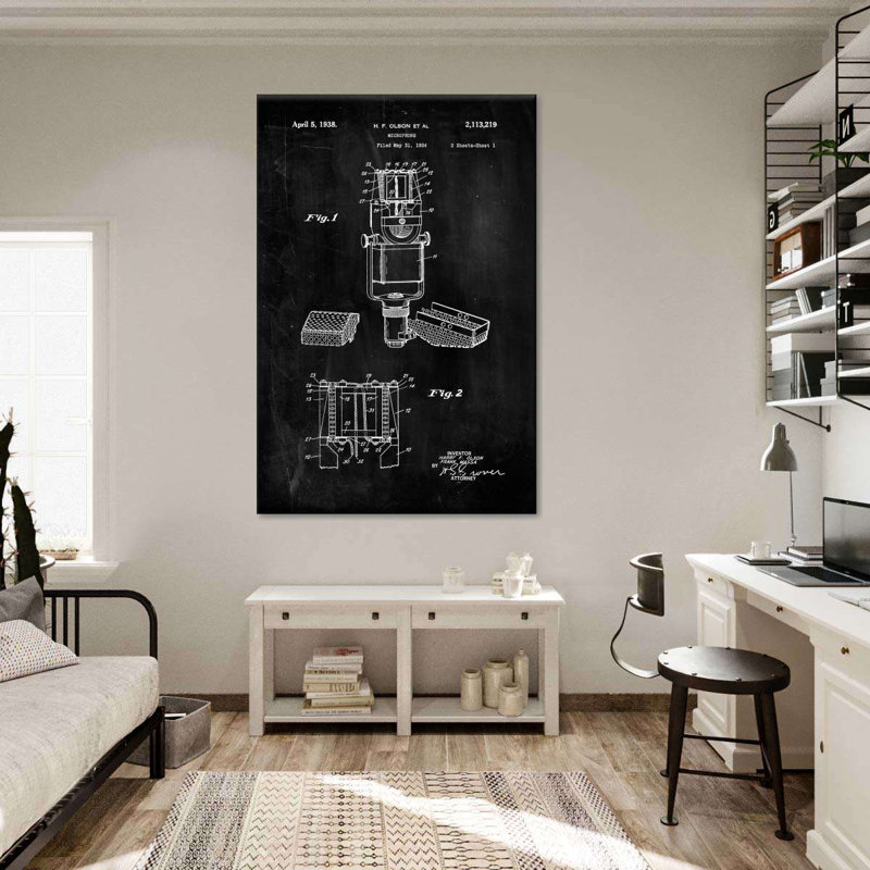 Microphone BW - impression sur toile tendue, H 48 po x l 32 po x P 1,25 po
