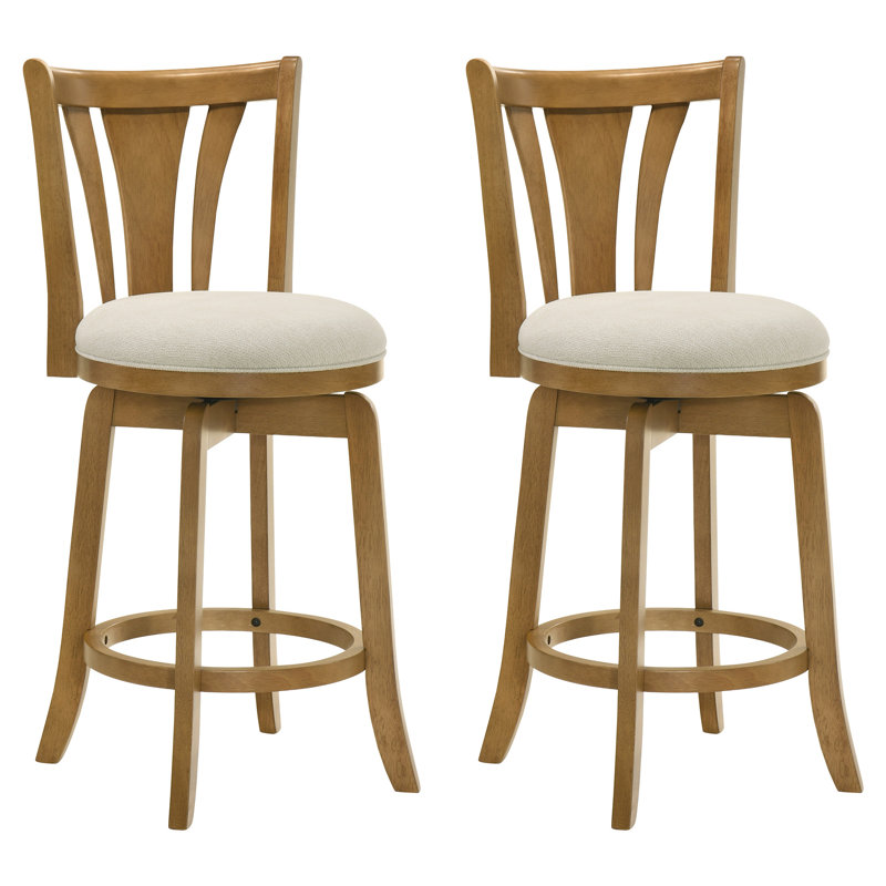 Tabouret de bar Beckett, Beige, Brun, Tabouret de comptoir (siège d'une hauteur de 26,2