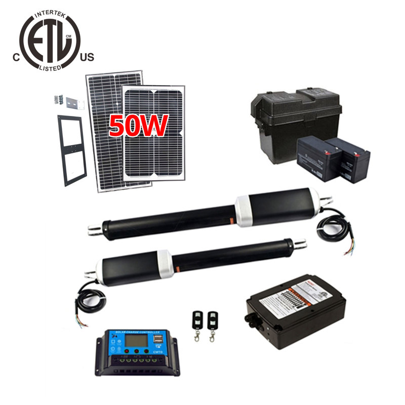 ALEKO Dual Swing Gate Operator with Solar Kit and Battery Backup