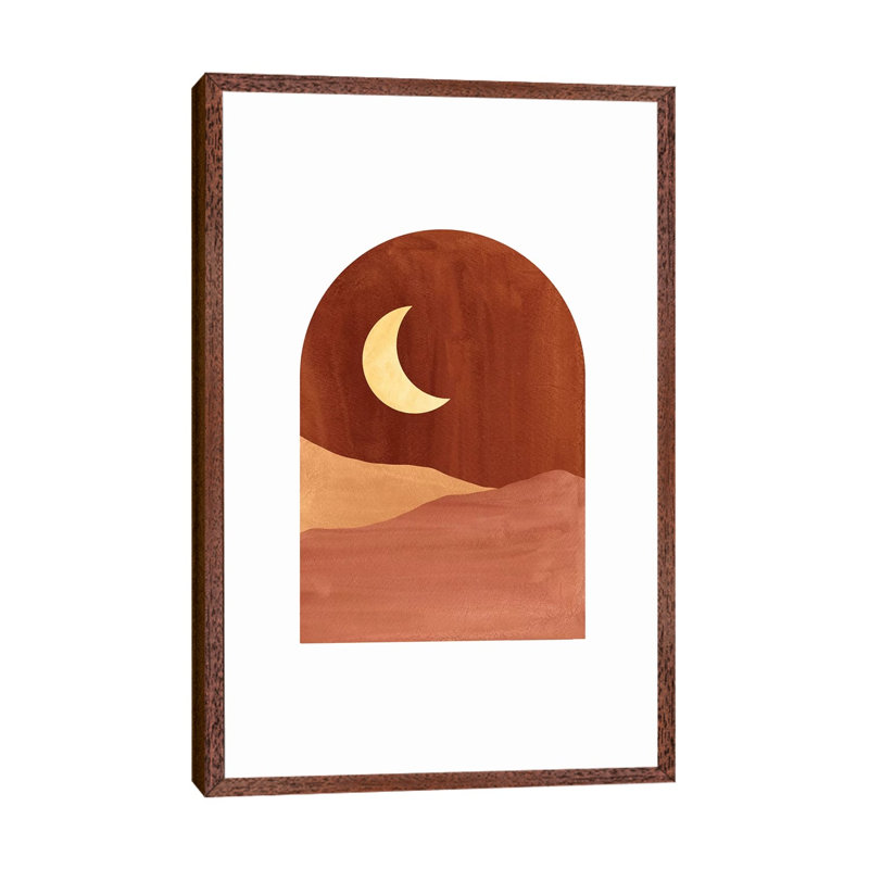 Terracotta Night - Painting on Canvas, 66.04cm H x 45.72cm W x 3.81cm D, Classic Brown Wood Framed