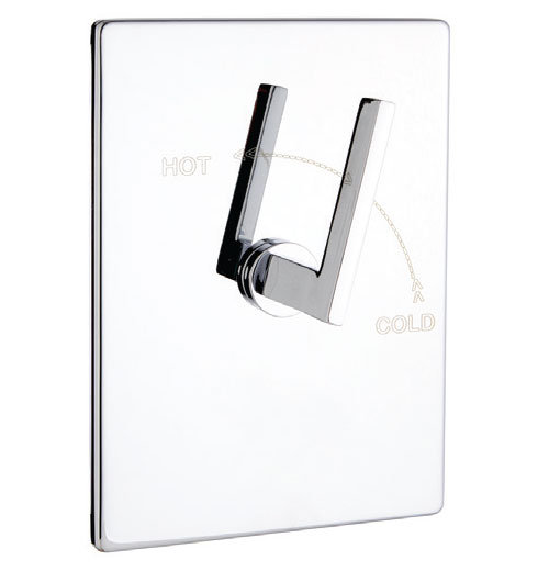 Douche Crisp Square à pression équilibrée avec valve, Chrome poli