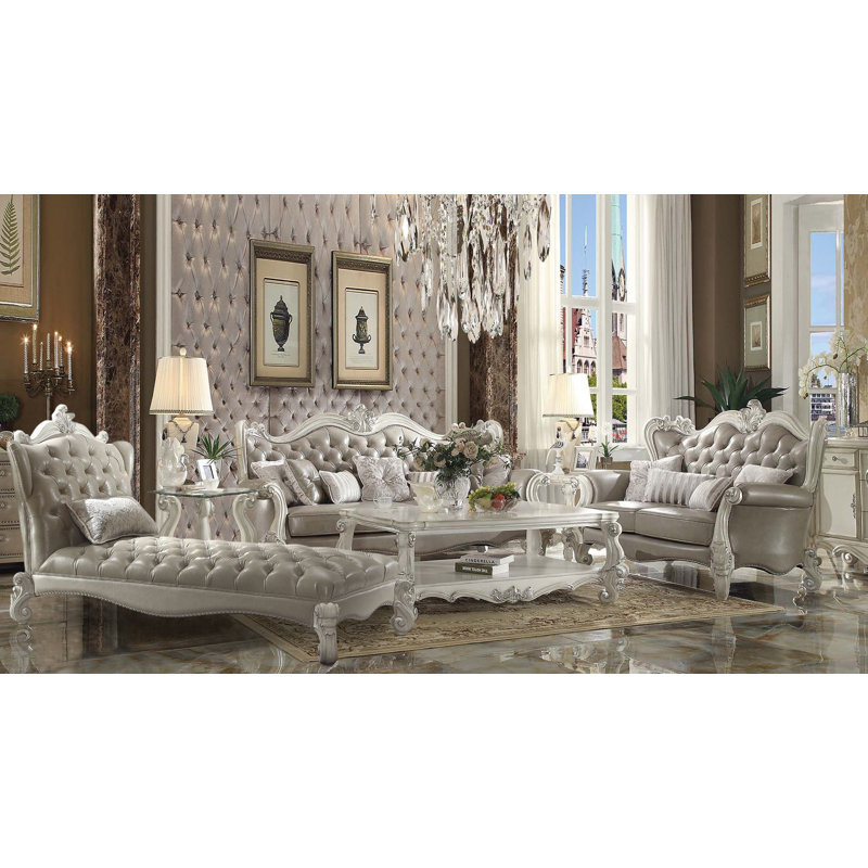 Ensemble de salon en similicuir 3 pièces Versailles