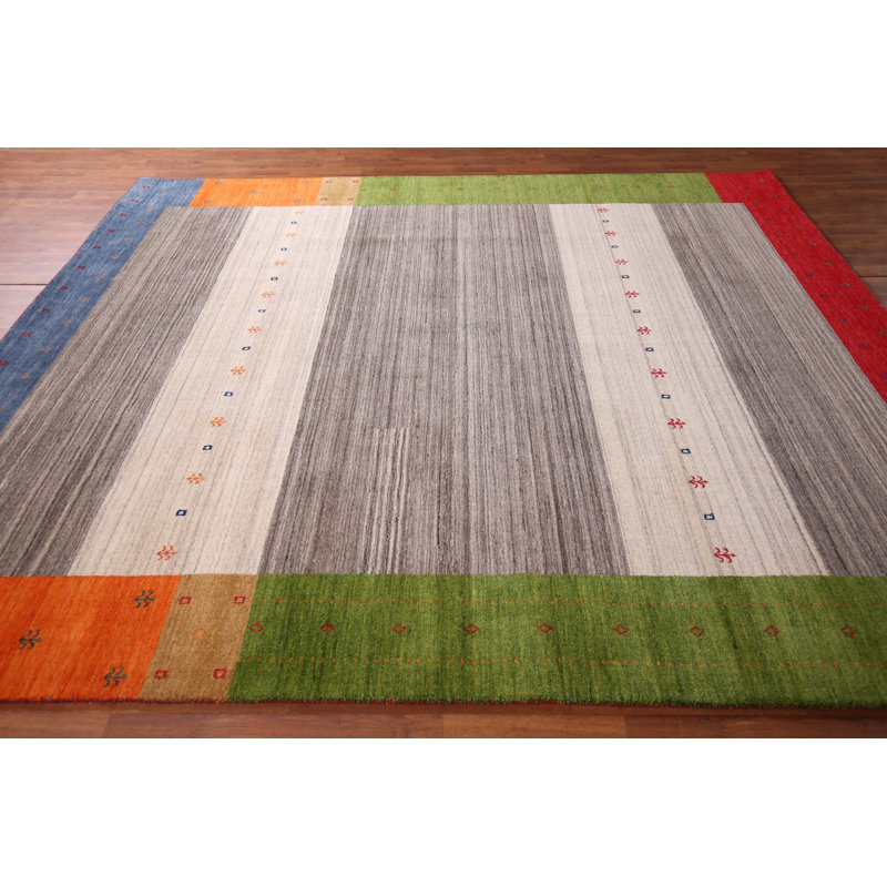 Striped Handmade Gabbeh Indian Area Rug