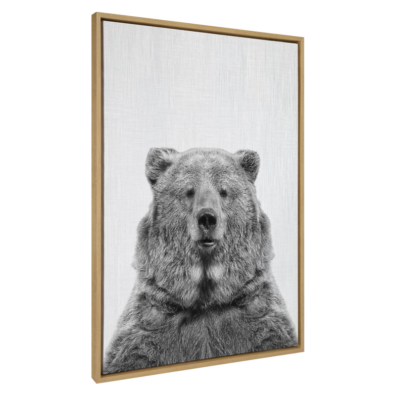 «Bear European» par Simon Te, reproduction d'art sur toile encadrée, Tanné, H 31,5 po x l 41,5 po