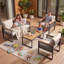  Ensemble de conversation pour 4 personnes avec table basse à motif grain de bois et coussins résistants aux intempéries-298202446-298225280