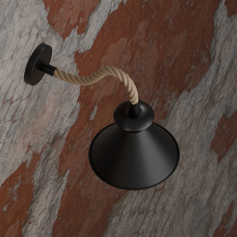 Mairead Armed Sconce, Black Gold Inner, No