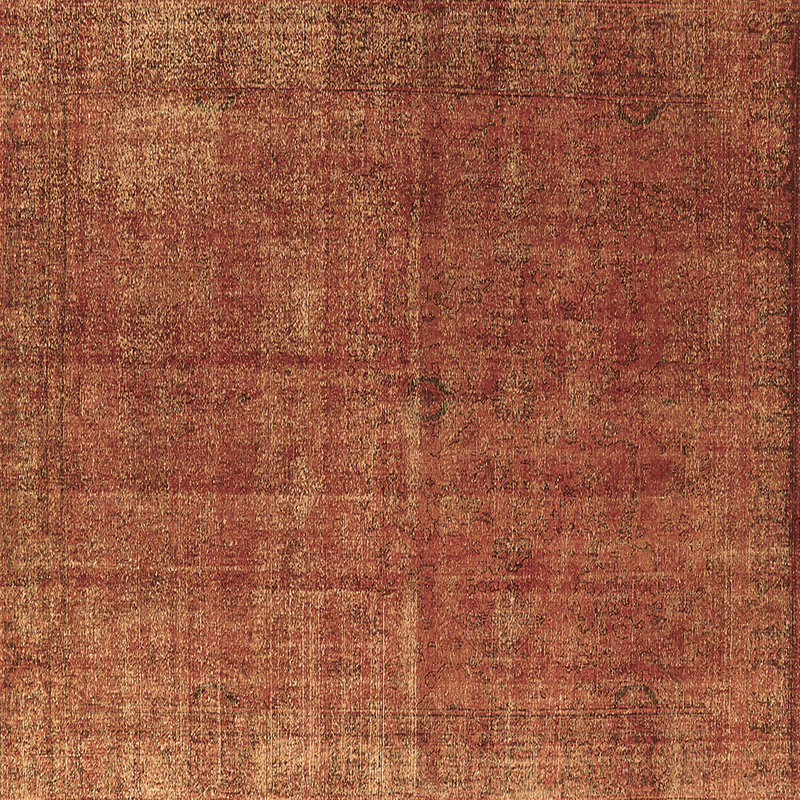 Tapis brun lavable à la machine de style Mid-Century moderne 1037 He filmuth, Carré 8 pi