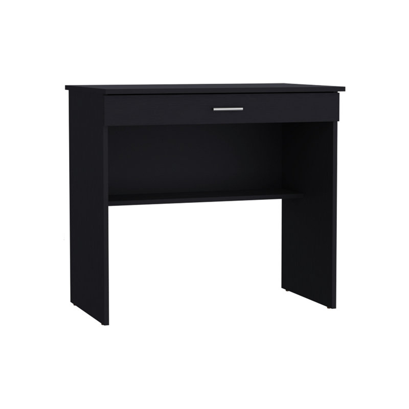 Solid Wood Computer Desk, Black