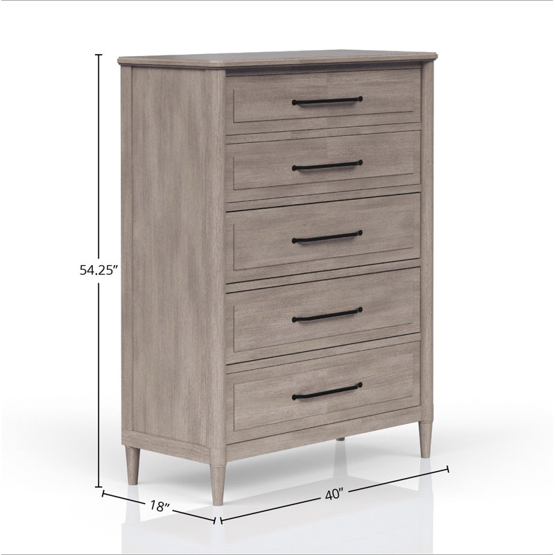 Commode 5 tiroirs finition sable