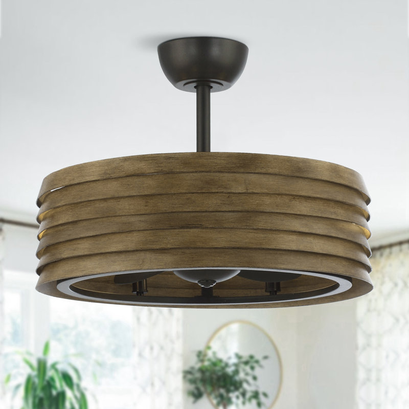 Ventilateur de plafond 24,4 po avec ensemble d'éclairage Schmier, Noir / brun