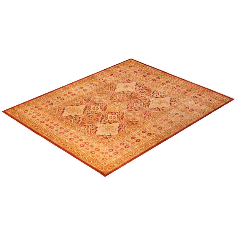 Tapis unique rouille noué à la main de 8 pi 2 po x 10 pi 2 po Keenan